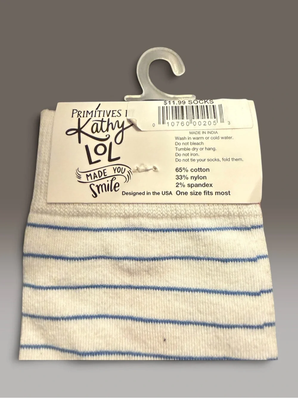 Primitives by Kathy LOL No. 1 Teacher Novelty Socks NWT
